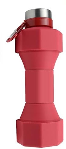 Sbshiouu Bouteille d'eau de 650 ml avec crochet en D, étanche, réutilisable, pliable
