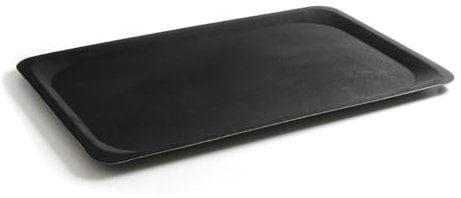 HENDI Vassoio da portata antiscivolo, rettangolare, multiuso, per servire, gastro, bar, cucina, ristorante, 370x530x(H)18mm, nero, poliestere rinforzato con fibra di vetro