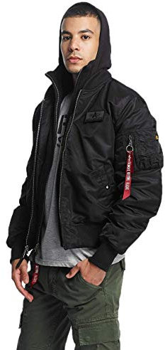 Alpha Industries Herren MA-1 D-Tec SE Bomberjacke, Black/Black, M