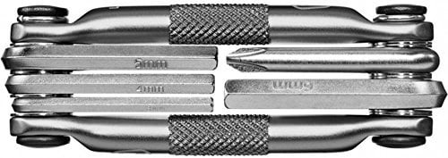 Crank Brothers Multi 5 Tool - Nickel/Bicycle Cycling Cycle Road Mountain Trail Folding Fold Emergency Survival Repair Kit Screwdriver Hex Wrench Multifunction Essential