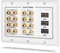 Fosmon Prise Murale Haut-Parleurs, Plaque Murale Home Cinema 7.2 Audio Surround Audio Murale -3 plaques - Wall Plate pour Banana Fiches Fil d'Enceinte, Bornes de Sortie Cuivré Plaqué Or Jack HDMI