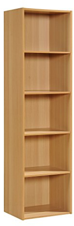 HODEDAH IMPORT 5 Shelve Bookcase Bücherregal, Holz, Beech, No Apply