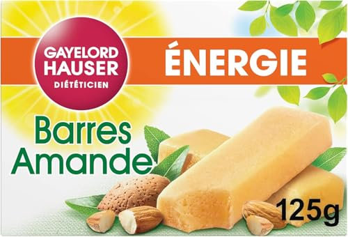GAYELORD HAUSER - Barres Énergétiques Amande - Source Naturelle de Vitamines E, B1 et B3 - Sans Conservateurs - 5 Barres Individuelles - 125g