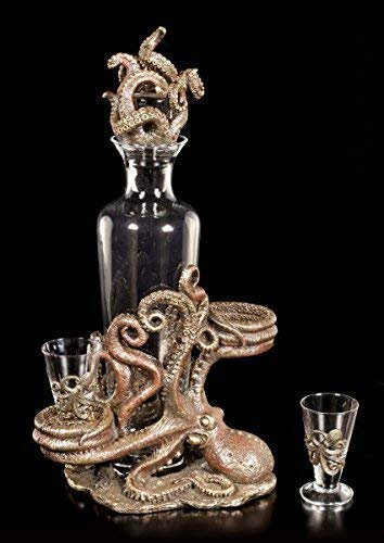 Steampunk Kraken Flaschen- & Glashalter | Figur Veronese bronziert