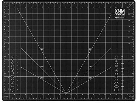 XNM Creations Premium Self Healing Cutting Mat - 18 Inches by 24 inches - A2, 3 Layer Quality PVC Construction - Dual Sided, Imperial and Metric Grid Lines - Perfect for Cutting, Sewing, and Crafts