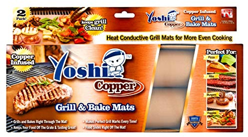 As Seen On TV Copper-Infused Grill & Bake Mat, 13x15.75 Brown Rectangular Mat
