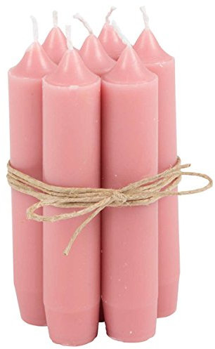 IB Laursen - Stabkerze, kleine Kerzen - Farbe: Pink Peony - 8er Set - Brenndauer: ca 4,5 Stunden