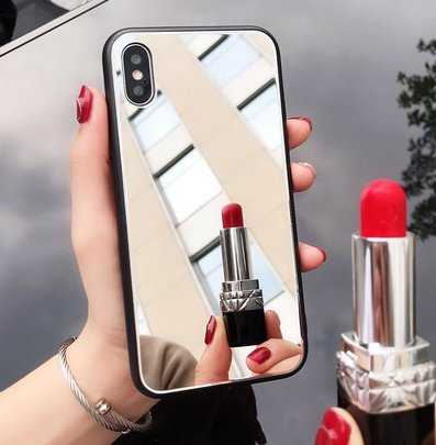 Shinyzone Spiegel Handyhülle für iPhone X,Stilvoll Hart PC Zurück Hülle,Flexibel Gummi Gel Bumper Kante Bilden Spiegel Schutzhülle für iPhone X,Silber Spiegel