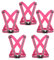 AIEOE Lot de 5 Gilet Réfléchissant Réglable Adulte Adolescent Sangle Gilet de Sécurité Vélo Moto Jogging Police Circulation Rose Fluo