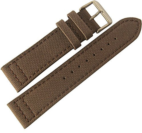 Eulit Uhrenarmband aus braunem Segeltuch, 20 mm.