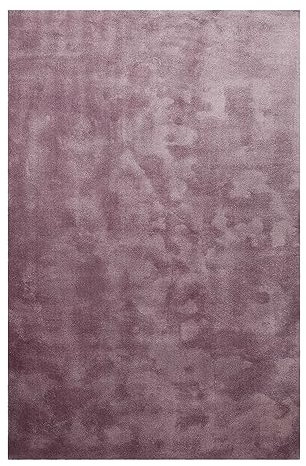 Homie Living Hochflor Teppich, modern, kuschelige, weich, flauschig für Wohnzimmer, Schlafzimmer und Kinderzimmer Sienna (Lila Flieder, 130 x 190 cm)