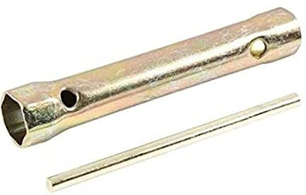 16mm/18mm Double tête hexagonale Clé de bougie d'allumage de moto À double extrémité, clé À Douille À portée profonde Avec Barre Tommy, 150 mm de longueur