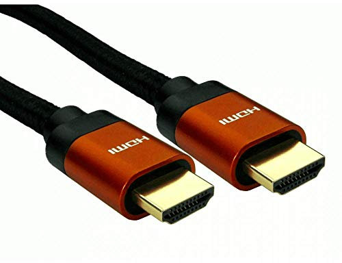 5M Orange - V2.1 8K Premium BRAIDED HDMI Cable Ultra Fast 48Gbps HD UHD Smart HDTV HDR 3D 4K (5 Metres, Orange)