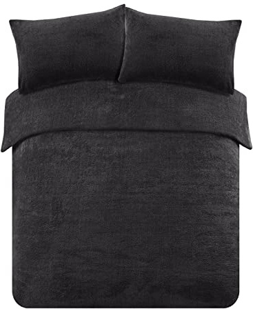 Brentfords Teddy Superking Duvet Sets, Fleece Bedding for Super King Beds Winter Bed Set Quilt Cover Super King Duvet Cover Super Soft Warm Duvet with Pillowcases