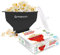 Cuenco plegable de silicona para palomitas de maíz de aire caliente de microondas con tapa y asas (Black)