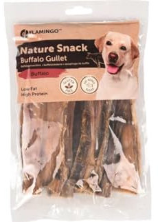 Flamingo Leckerli Hund – Natur Rinderluftröhre flach – 500g – glutenfrei – ohne Zuckerzusatz – kräftiger Hundesnack