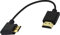 PNGKNYOCN Mini HDMI to HDMI Cable 15cm 90 Degree High-Speed 4K Mini HDMI Male to HDMI Male Short Cord Supports Ethernet, 3D, Audio Return(Black Left)