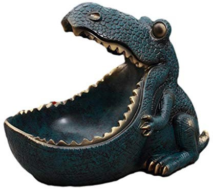 Soporte De Almacenamiento De Llaves Novedoso, Linterna De Boca Grande De Resina, Decoración De Cuenco De Llave De Pez / Dinosaurio, Adorno De Estatua De Animal Divertido, Decoración Única De La Casa