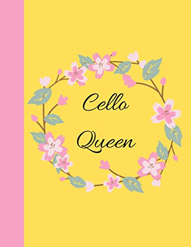 Notebook: Cello Queen Composition Notebook - College Ruled 110 Pages - Large 8.5 x 11