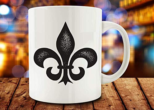 Tasse à café en céramique avec motif fleur de lys - Résistante à la chaleur