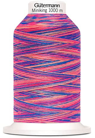 Gütermann G715264-9814 Nähgarn, Polyester, 9814 Rosa/Blau, 1000 m, meter