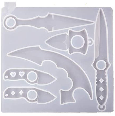 Resin Dagger Molds, Silicone Resin Moulds with 6 Different Shape Sword Molds, Athame Epoxy Knife Molds for Keychain, Cosplay, Decoration Art Moulds