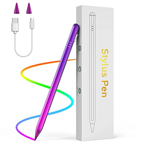 MoKo USB-C Lápiz Óptico para iPad 10/9, iPad Pro 13/11 (M4) 2024, iPad Pro 12,9, iPad Pro 11, iPad 10/9/8/7/6, iPad Air 13/11 (M2) 2024/5/4/3, iPad Mini 6/5, Morado Degradado