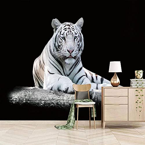 Papier Peint Panoramique Tigre Blanc 350x256cm Murale Papier Peint Papier Peint Fond D'Écran 3D Personnalisé Mur De Fond Papier Peint Panoramique