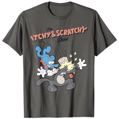The Simpsons Itchy & Scratchy Hammer Classic Cartoon Mayhem T-Shirt