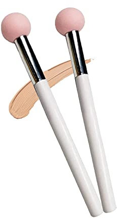 Makeup Brush 2Pcs Cute Mushroom Head Makeup Sponge Brush under Eye Concealer Brush for Foundation Concealer…