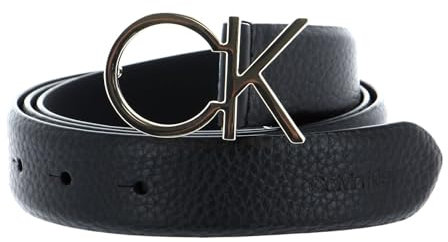 Calvin Klein Damen Gürtel Re-Lock Ck Logo Belt 3.0 cm Ledergürtel, Schwarz (Ck Black), 100 cm