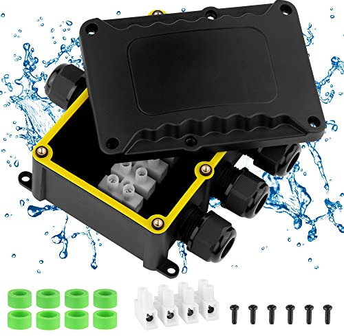 [1 Stk]Abzweigdose IP68 - Wasserdicht Verbindungsdose Außen, Wasserdicht Verteilerdose, Kabelverbinder Aussen, Junction Box, Erdkabel Elektrischer Klemmdose Kabeldurchmesser für Ø 5mm-14mm(4 Wege-Y)