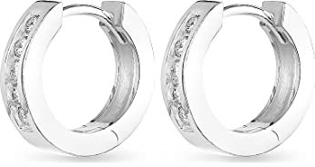 FAVS Unisex-Creolen 925er Silber 10 Zirkonia One Size 88432401