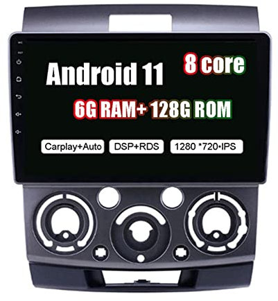 Android 11 Car Stereo Double Din Carplay FM RDS Car Radio for Mazda BT50 2006-2011 Suppot DSP SWC GPS WiFi/BT Tethering Internet with Rear Camera WiFi Multimedia Player