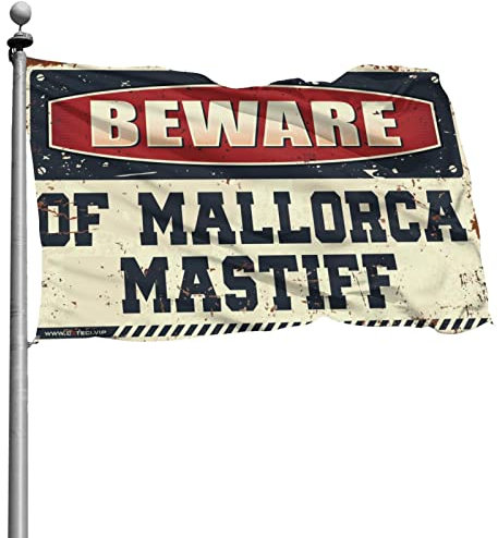 Mädchenflaggen für Schlafzimmer Vorsicht vor Mallorca Mastiff Flagge Retro Dekor Wohnheim Wanddekoration für College Mädchen (Größe: 120 x 180 cm)