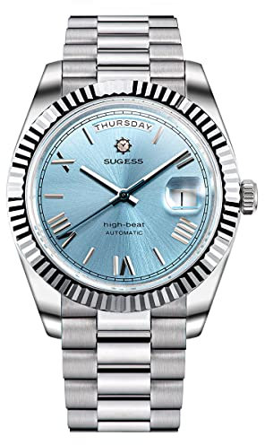 NIADI Sugess Day Date S433 Herren Uhren Automatische Möwe ST2146 Saphirglas Wasserdicht Luxus Mechanische Armbanduhr, farbe 1, Modern
