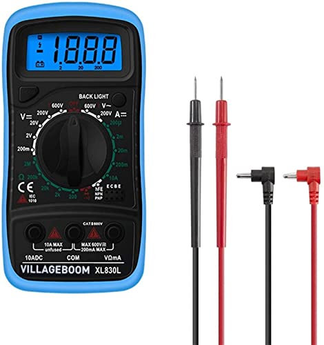 Villageboom 50-Pack Multimeter Digital Voltmeter AC/DC Messgerät Spannung Strom Widerstand, Batterietester Durchgangsprüfer Spannungsprüfer Batterieprüfgerät - Ein Produkt mit sozialem Mehrwert