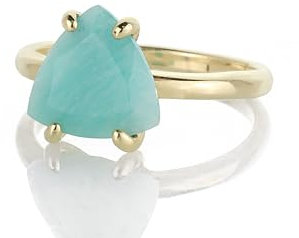 Edelsteinringe für Frauen - 14k Gold-gefüllter Ring mit Amazonit Edelstein - Formelle und Boho Ringe für Frauen - Handgemachte Damenringe - Mit Schmuckkästchen