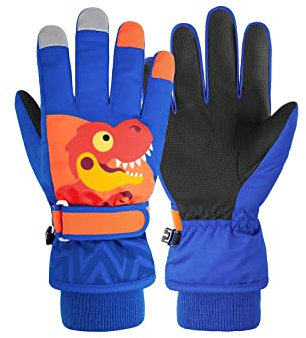 Durio Skihandschuhe Kinder Handschuhe Kinder Wasserdicht Winterschuhe Mädchen Jungen Kinderhandschuhe Saphirblau A 4-6 Jahre