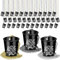 Quelay 36 Pcs Happy New Year Shot Glass Necklace Plastic Beads Shot Necklace Cups Gold Black Silver decoration for Women Men New Years Party Supplies, Plastic, plastic