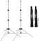 EMART 210cm Lichtstativ Stabil Lampenstativ Aluminium-Stativständer Licht Stativ Tragbares Beleuchtungsstativ 5 kg Traglast, 1/4 Zoll Schraube Light Stand für Studio Kits, Softbox-2 Stück, Silber