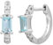 cai Damen Creole 925 Sterling Silber mit Zirkonia und Aquamarin 925/- Sterling Silber 2,0cm Glänzend Aquamarin weiß 358215822R