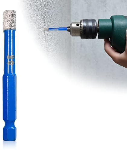 Dry Diamond Drill Bits 6mm, Wax Filled with Quick Change Hex Shank, Vacuum Brazed Diamond Core Drill for Granite, Marble, Glass, Porcelain, Hard Tiles