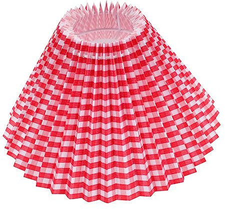 Kronleuchter Schatten Großer Lampenschirm Rosa Dekor Lampenschirm Rot Kariert Desktop-dekor Kronleuchter Lampenschirm Gefaltete Lampe Tischlampenschirm Stehlampe E27 Boden Stoff