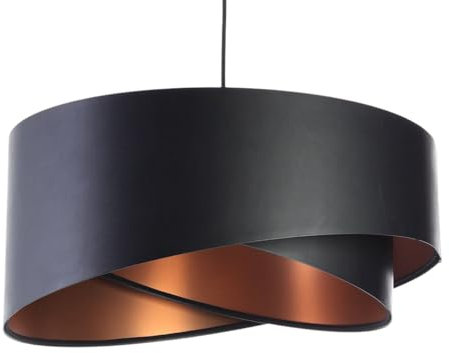 ONZENO Lightning Pendelleuchte Galaxy Nimbus Idyllic 2 60W LED IP 20 Modern Pendelleuchte für Innenraum Wohnzimmer, Wohnkultur, Büro, Küche, 50x23x23cm (Schwarz, Kupfer)