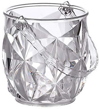 sjdoPulse Acrylic Bar Ice Bucket Two Handles Champagne Bucket Wine Bucket Spit Wine Barrel Container Ktv Club Bar Supplies Convenient