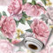 BEUNITONE 118.1in x 11.7in Tapete Zum Abziehen Und Aufkleben Im Vintage Stil Mit Blumen Retro Kontaktpapier Mit Rosa Rosen Für Selbstklebendes Schubladen Dekorpapier Zuschneidbar Florale Tapete