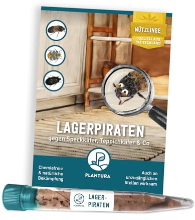 Plantura Lagerpiraten gegen Speckkäfer, Reismehlkäfer, Khaprakäfer & Berlinkäfer, Nützlinge, 3 Röhrchen für 45 m²