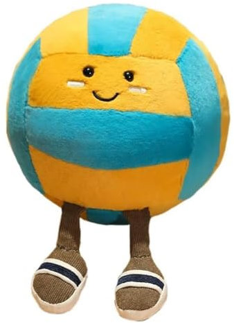Inkoby Niedliches Volleyball-Kissen, Puppe, Weiches Sportkissen, Lustiger Plüsch-Volleyball, Geschenk, Raumdekoration