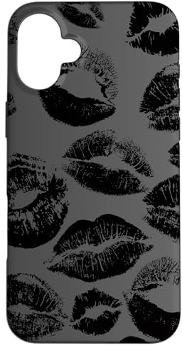 black kisses marks for women girls makeup lover lipstick Case for iPhone 16 Plus